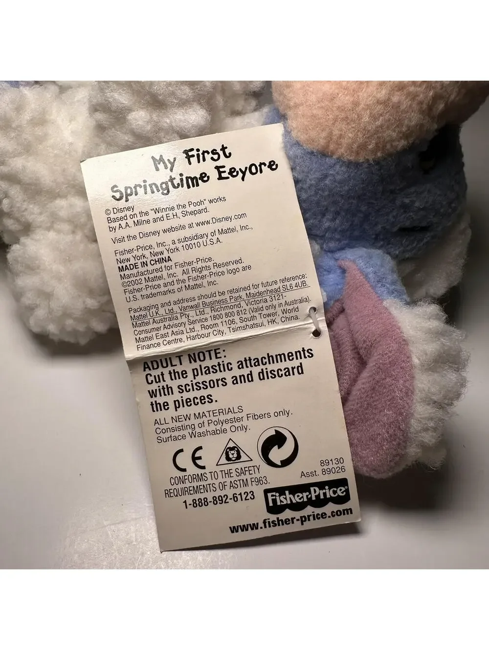 NWT Vintage Y2K Fisher Price 2002 Disney Baby Springtime Eeyore Lamb Mini Plush